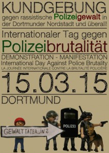Flyer zur Kundgebung gegen rassistische Polizeigewalt